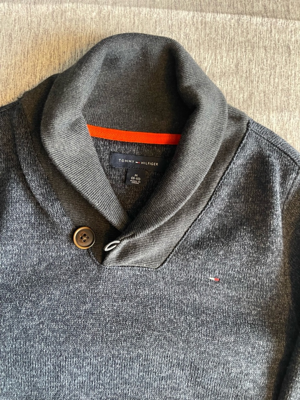 Tommy Hilfiger Men's Charcoal Shawl-Collar Turtleneck Sweater